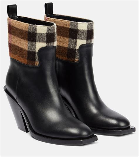 burberry vintage check leather ankle boot|Burberry house check ankle boots.